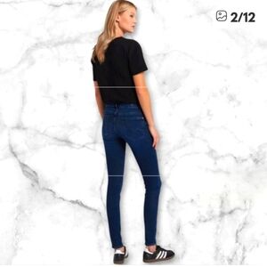 7 for all Mankind Slim Straight Jeans Dark Wash Womens Luxury Classic Spring